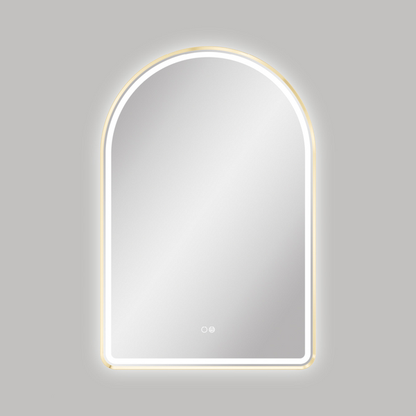Fienza Valentina LED Urban Brass Framed Mirror 600 x 900mm