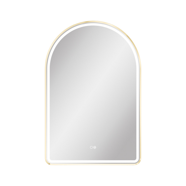 Fienza Valentina LED Urban Brass Framed Mirror 600 x 900mm