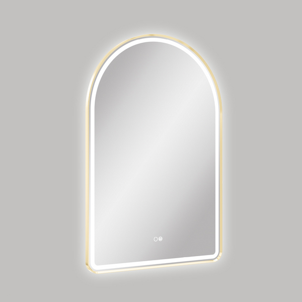 Fienza Valentina LED Urban Brass Framed Mirror 600 x 900mm