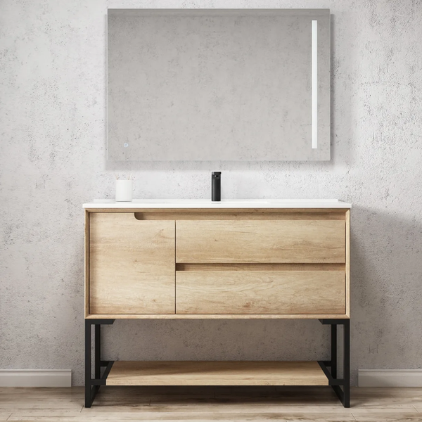 Otti Byron Leg with Shelf 1200x450 (Leg Only) Natural Oak