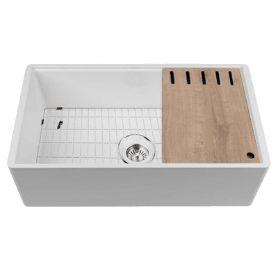 Chambord Legrande Single Bowl Reversible Fireclay White