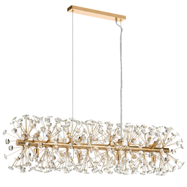 Telbix Lerida 12 Light Rectangular Pendant Gold
