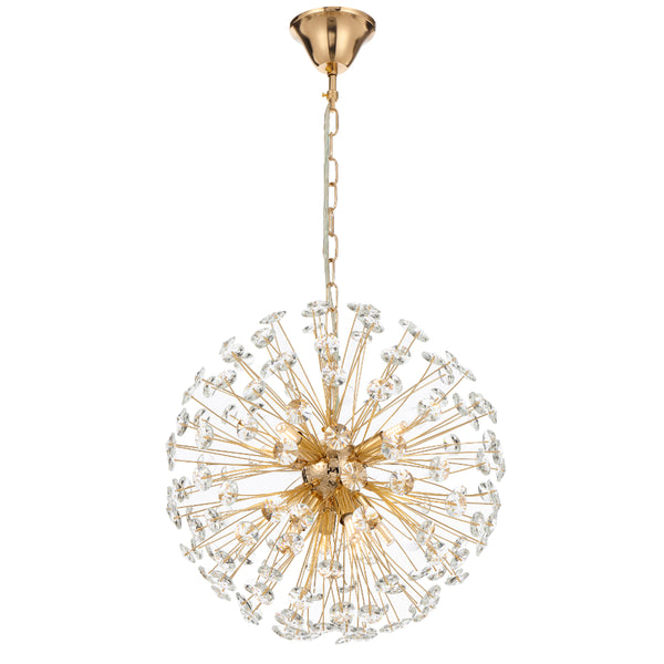 Telbix Lerida 8 Light Round Pendant Gold