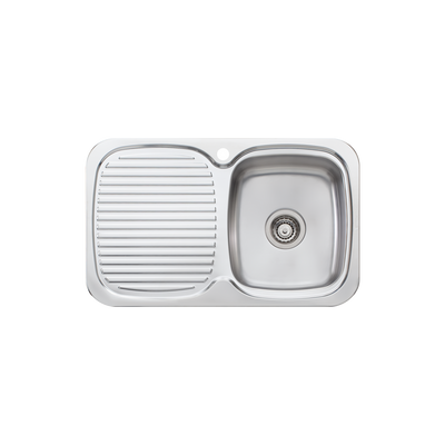 Oliveri Lakeland Single Bowl Sink With Left Drainboard Stainless Steel