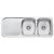 Oliveri Lakeland Double Bowl Sink With Left Drainboard Stainless Steel