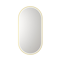 Aulic Beau Monde Oblong Pill LED Mirror Brushed Gold