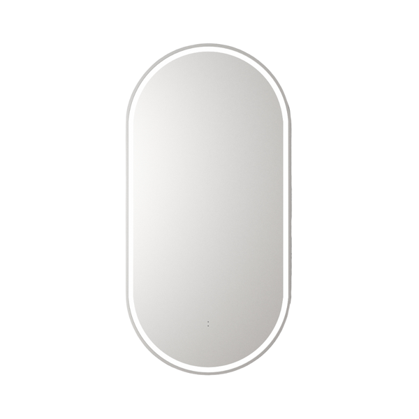 Aulic Beau Monde Oblong Pill LED Mirror Brushed Nickel