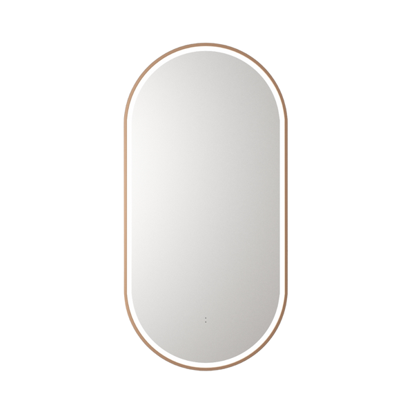 Aulic Beau Monde Oblong Pill LED Mirror Brushed Bronze