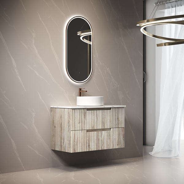 Aulic Beau Monde Oblong Pill LED Mirror Brushed Bronze