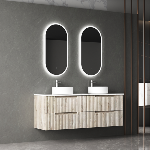 Aulic Beau Monde Oblong Pill LED Mirror Frameless