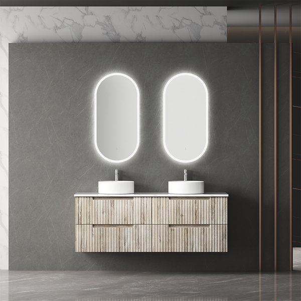 Aulic Beau Monde Oblong Pill LED Mirror Frameless