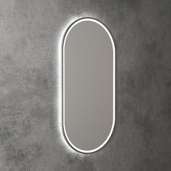Aulic Beau Monde Oblong Pill LED Mirror Gunmetal