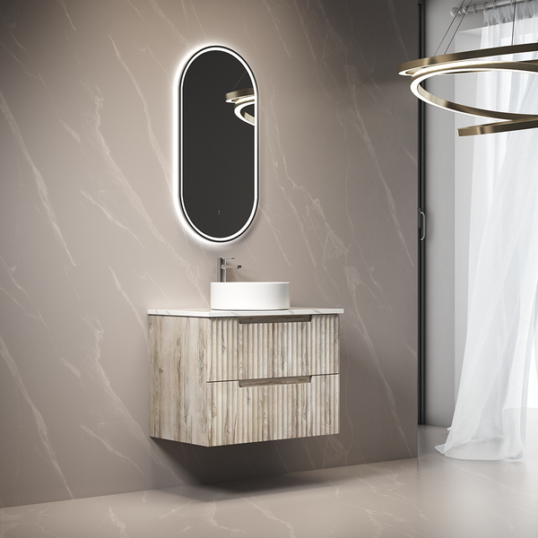 Aulic Beau Monde Oblong Pill LED Mirror Gunmetal