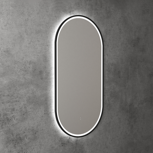 Aulic Beau Monde Oblong Pill LED Mirror Matte Black