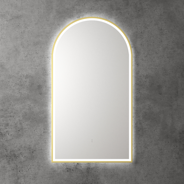 Aulic Canterbury Arch LED Mirror Brushed Gold