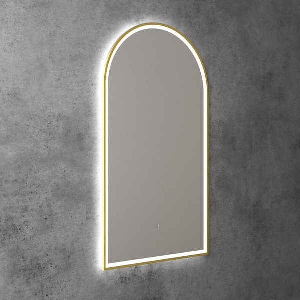Aulic Canterbury Arch LED Mirror Brushed Gold