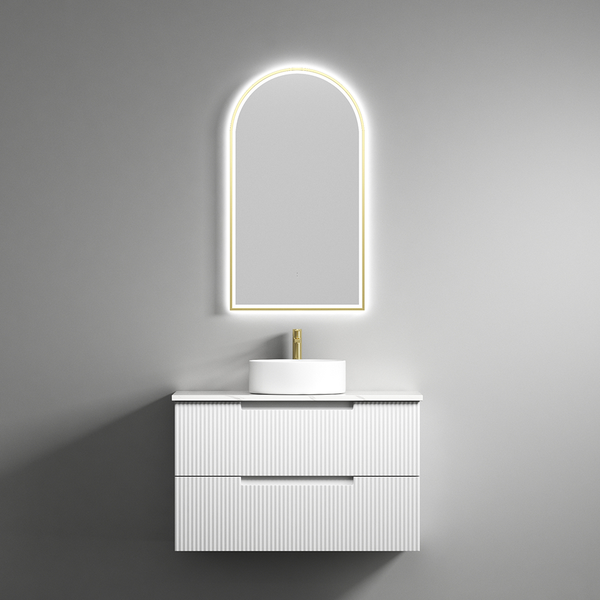 Aulic Canterbury Arch LED Mirror Brushed Gold