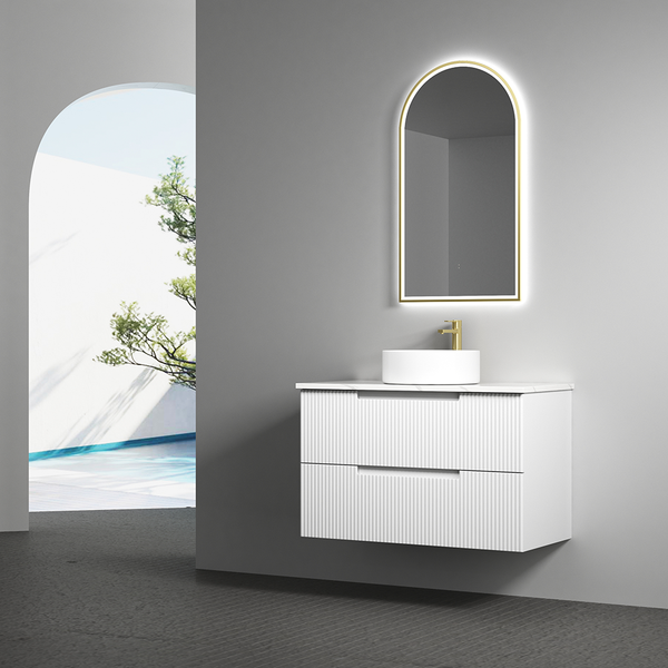 Aulic Canterbury Arch LED Mirror Brushed Gold