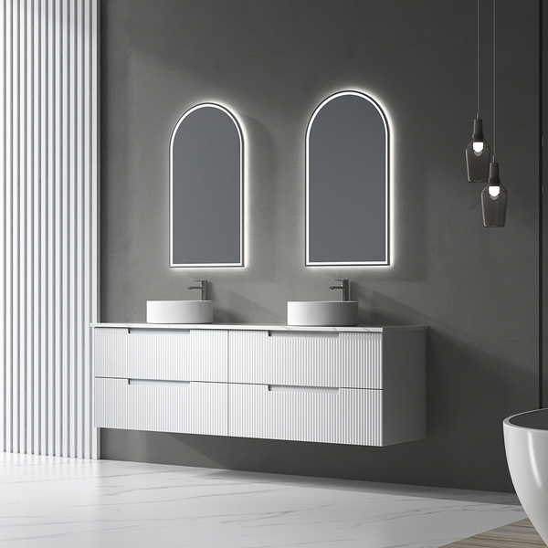 Aulic Canterbury Arch LED Mirror Gunmetal