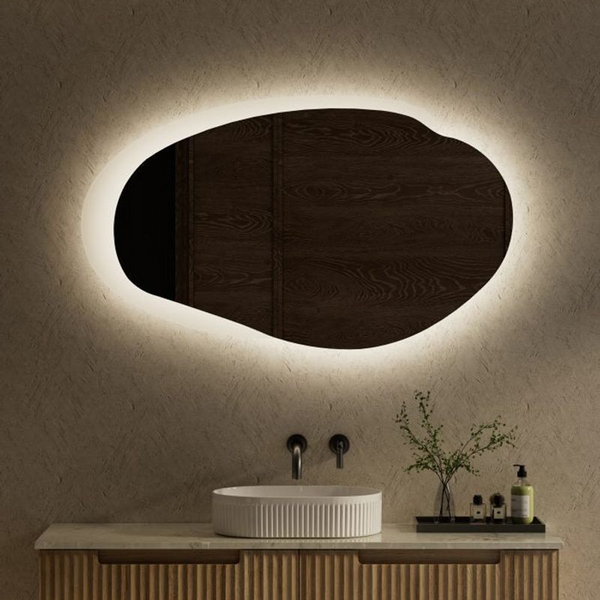 Aulic Evanston LED Mirror With Acrylic Edge 1300mm Matte White