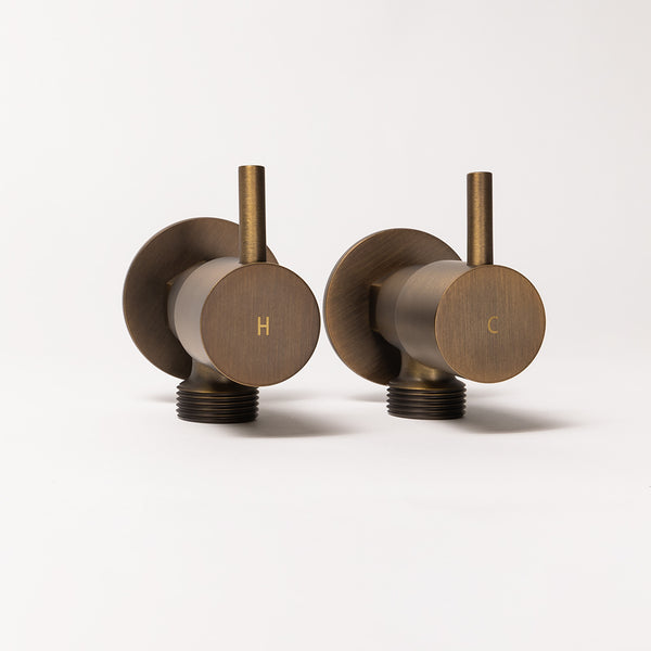 Alma Menzo Brushed Vintage Antique Brass Washing Machine Tap