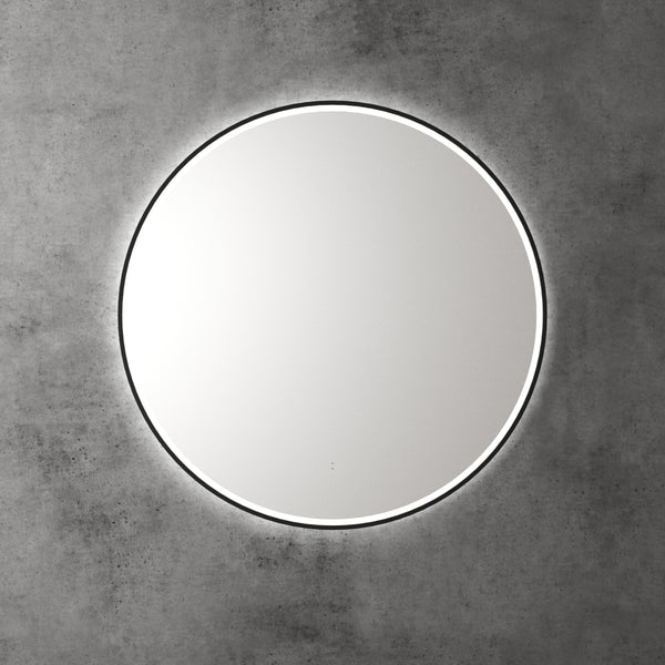 Aulic Windsor Round LED Mirror 900mm Matte Black
