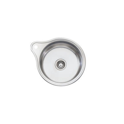 Oliveri Solitaire Round Bowl Sink With Tap Landing Stainless Steel