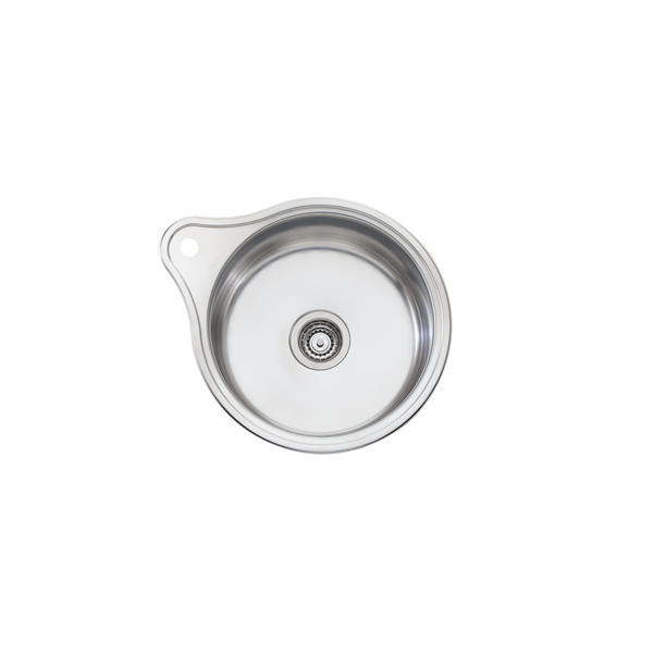 Oliveri Solitaire Round Bowl Sink With Tap Landing Stainless Steel