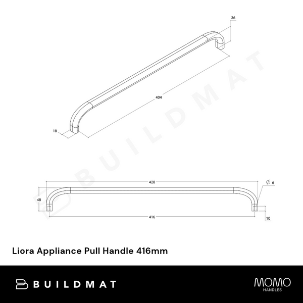 Momo Handles Liora Appliance Pull Handle 416mm Bronze