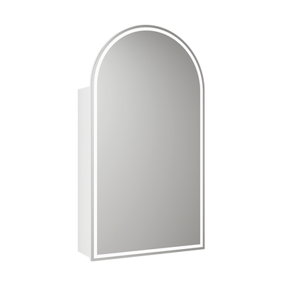 Aulic Canterbury Arch LED Matte White Shaving Cabinet