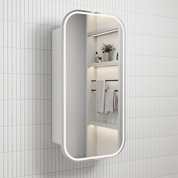 Aulic Vienna LED Matte White Shaving Cabinet