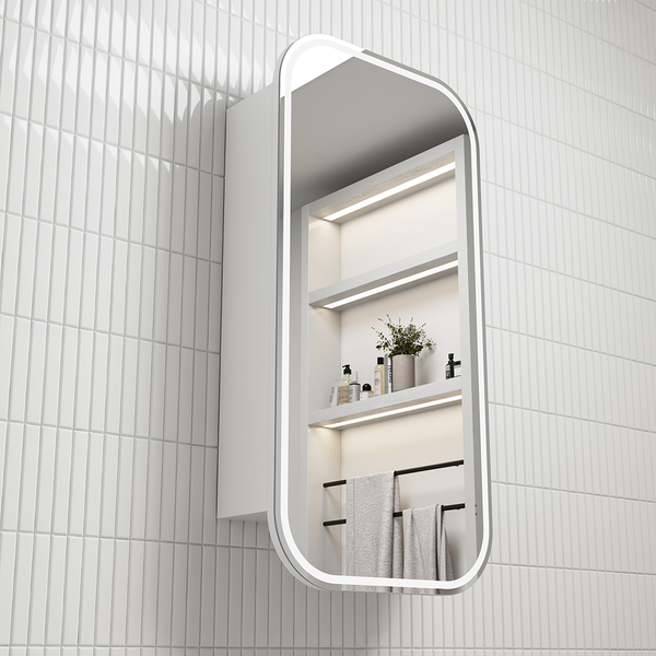 Aulic Vienna LED Matte White Shaving Cabinet