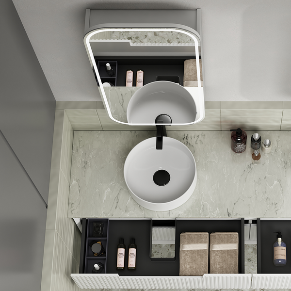 Aulic Vienna LED Matte White Shaving Cabinet