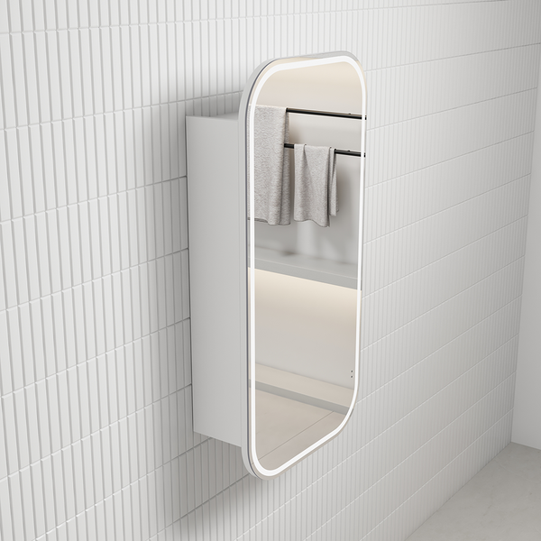 Aulic Vienna LED Matte White Shaving Cabinet