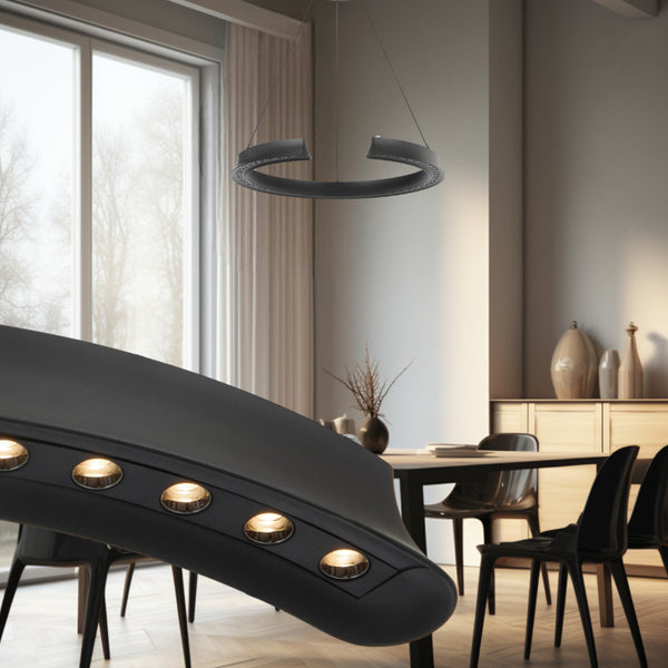 Telbix Lucid Round Pendant Black