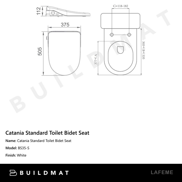 Lafeme Catania Standard Toilet Bidet Seat