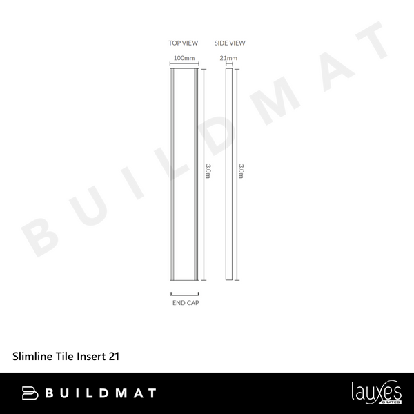 Lauxes Grates Slimline Tile Insert 21 Brushed Nickel