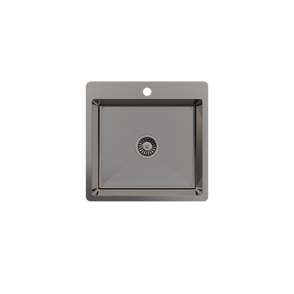 Alma Leo 510x500 Single Bowl Tap Landing Sink Brushed Gunmetal