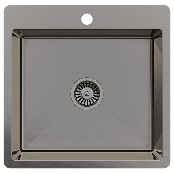 Alma Leo 510x500 Single Bowl Tap Landing Sink Brushed Gunmetal