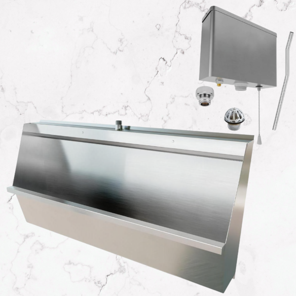 3monkeez Standard Wall Hung Urinal 1200mmL Complete Kit (Off the shelf)