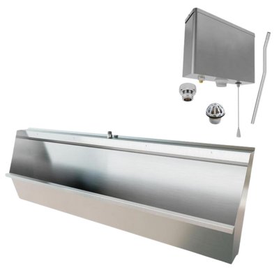 3monkeez Standard Wall Hung Urinal 1800mmL Complete Kit (Off the shelf)