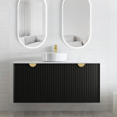 Otti Marlo 1200mm Matte Black Wall Hung Vanity