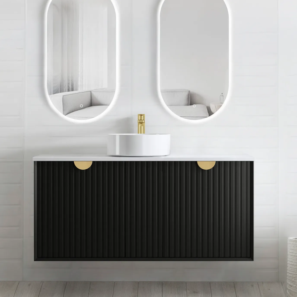 Otti Marlo 1200mm Matte Black Wall Hung Vanity