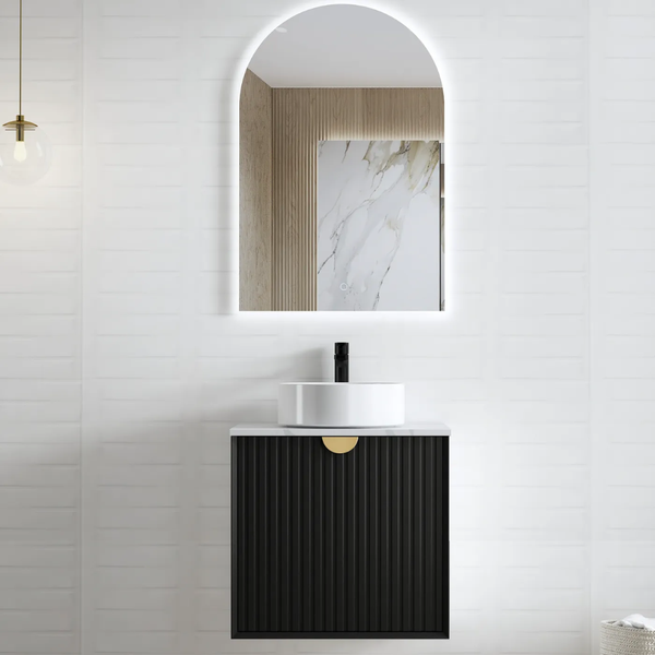 Otti Marlo 600mm Matte Black Wall Hung Vanity
