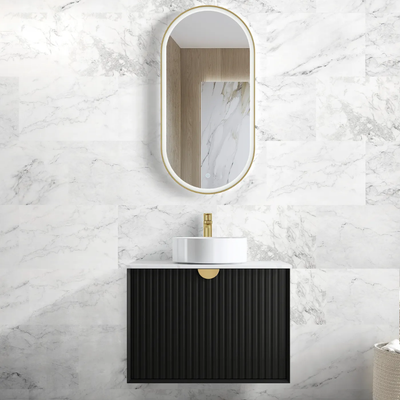 Otti Marlo 750mm Matte Black Wall Hung Vanity