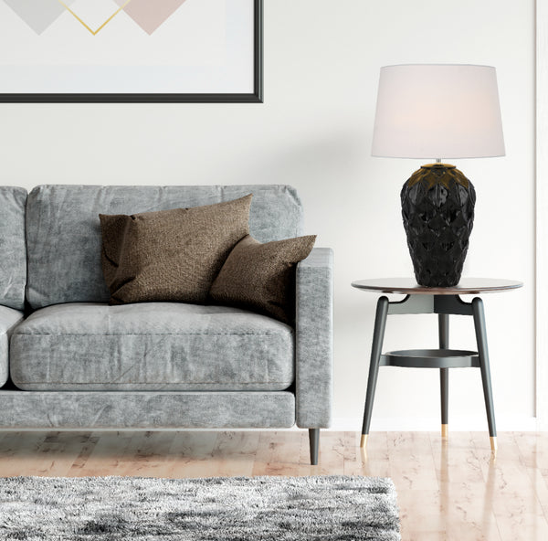 Telbix Madrid Ceramic Table Lamp Black