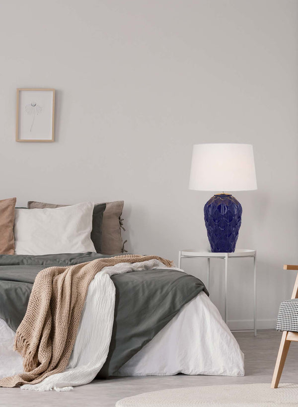 Telbix Madrid Ceramic Table Lamp Blue