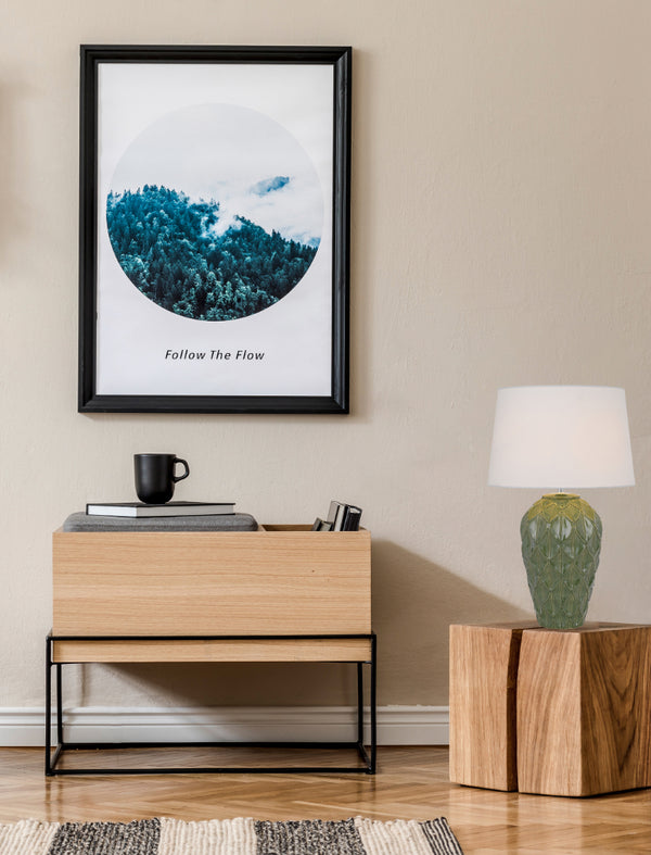 Telbix Madrid Ceramic Table Lamp Green