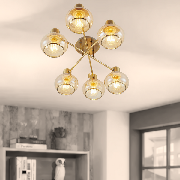 Telbix Marbell 6 Light CTC Antique Brass