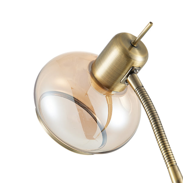 Telbix Marbell Floor Lamp Antique Brass